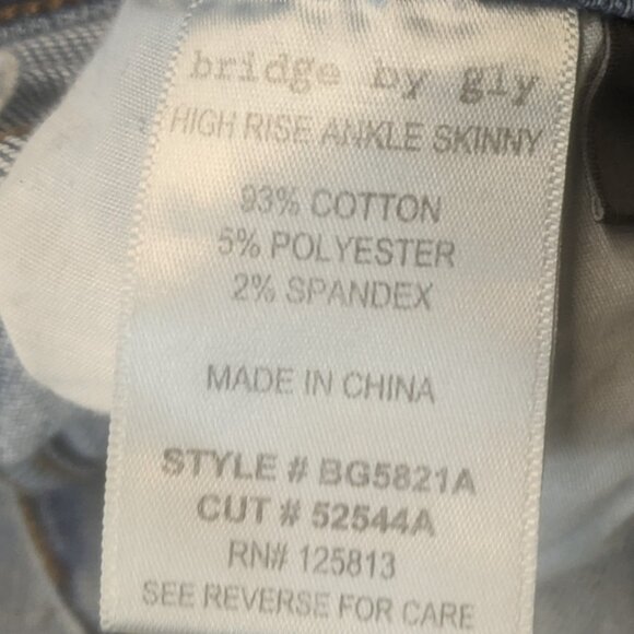 Bridge by GLI High Rise Skinny Ankle Size 24 Jeans - Picture 7 of 16